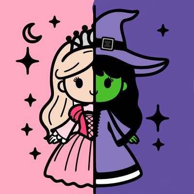 split princess and witch