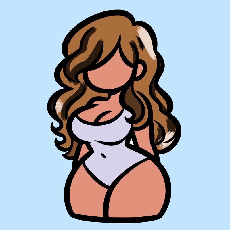 curvy woman with hair