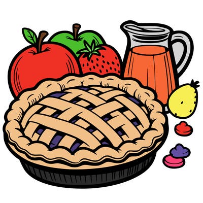 a pie of food