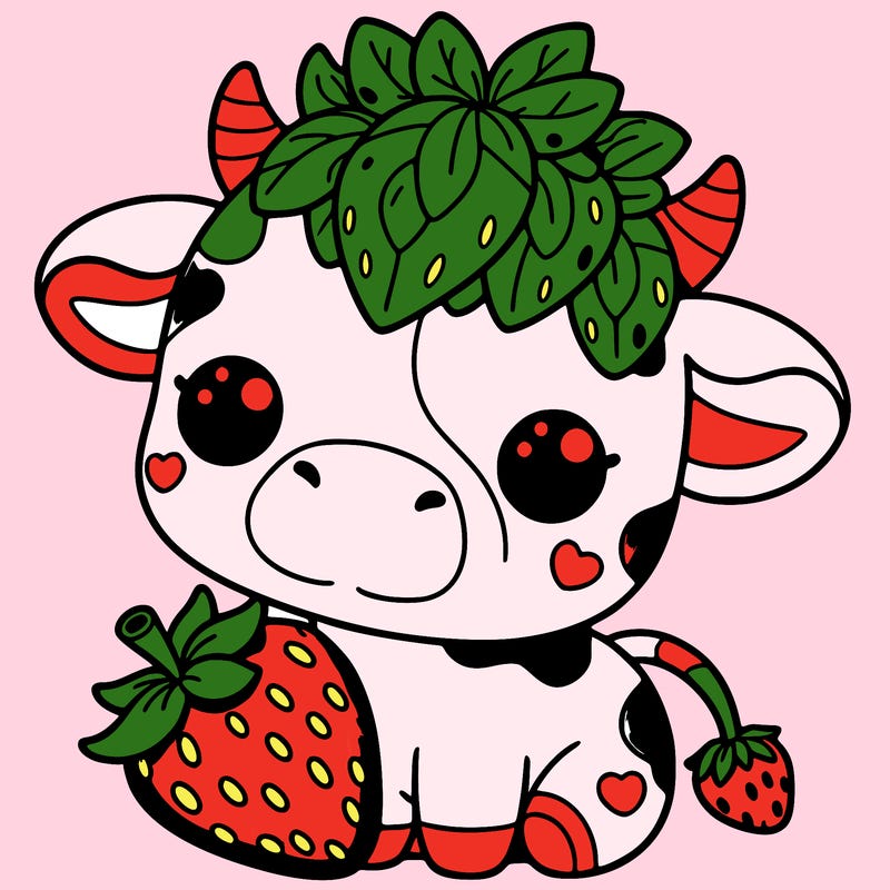 cute strawberry cow