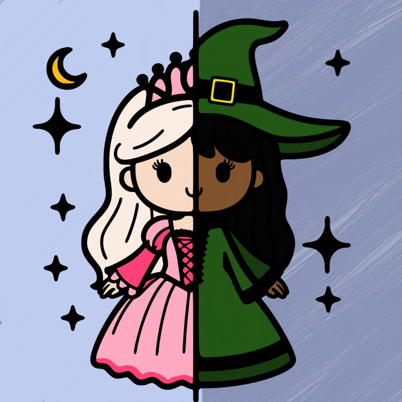 split princess and witch