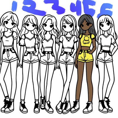 a group of girls wearing crop tops and shorts