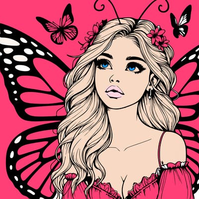 butterfly fairy realistic girl