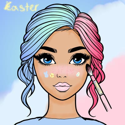 realistic person with makeup