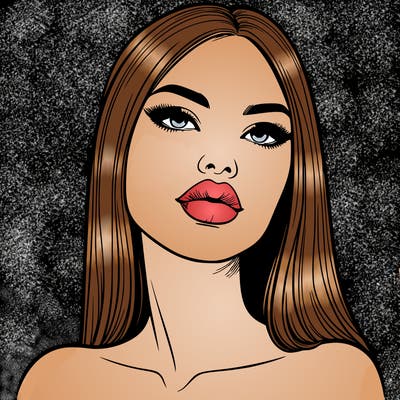 realistic woman with full lips