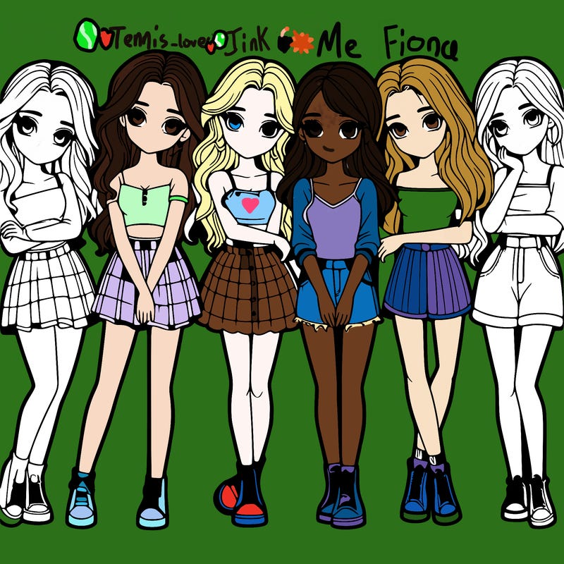 a group of girls realistic