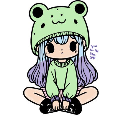 a girl wearing a frog hat and some frog socks
