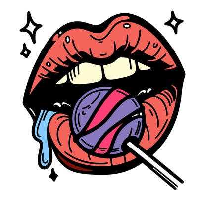 lips with lolipop