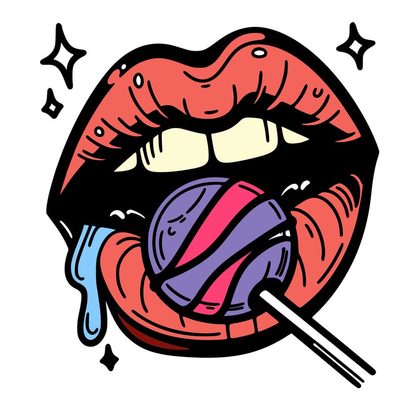 lips with lolipop