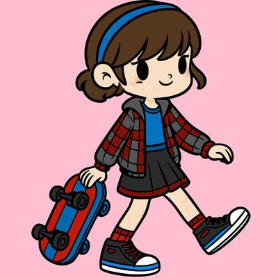 girl with a skateboard