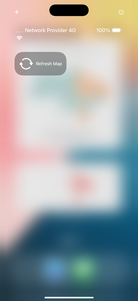 Refresh Map button overlay on the Alarm Map Widget screen