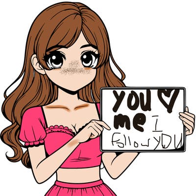 realistic pretty girl holding blank sign