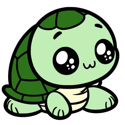 cute little animated turtle