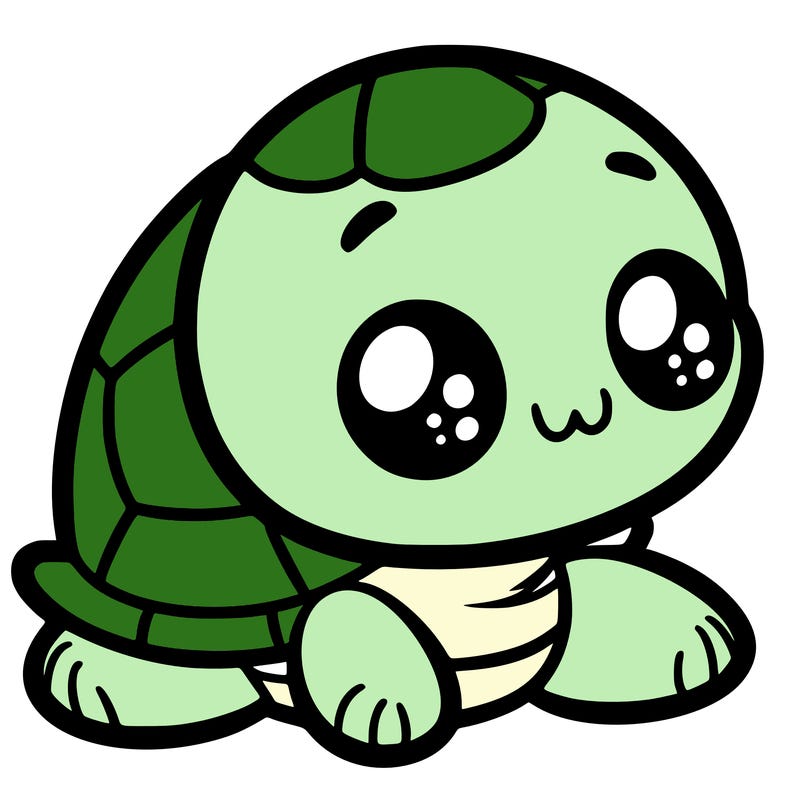 cute little animated turtle