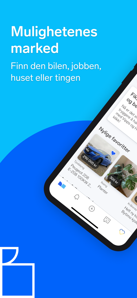 FINN.no - FINN.noマーケットプレイスアプリに中古車や家の装飾品が表示されています。