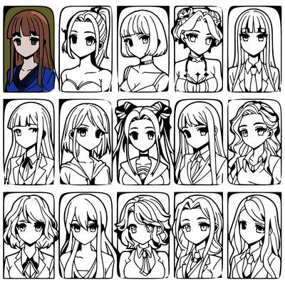 girls that look diffrent anime