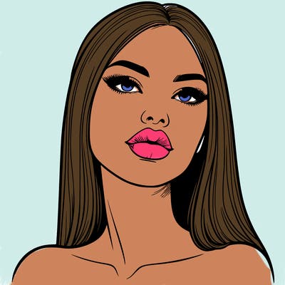 realistic woman with full lips