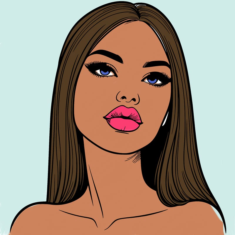 realistic woman with full lips