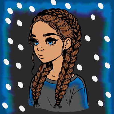 realistic girl with braids