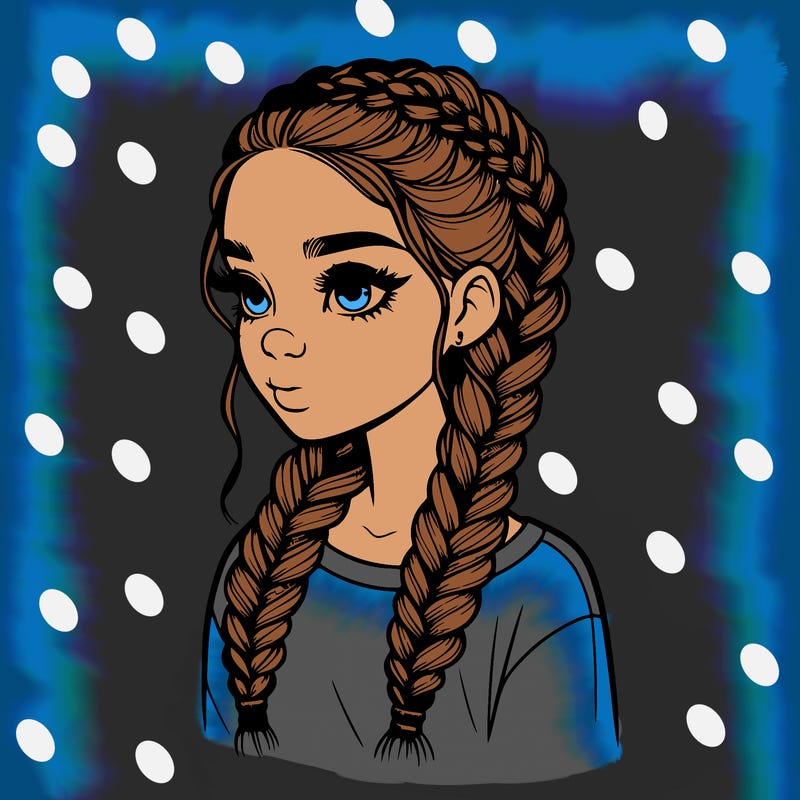 realistic girl with braids