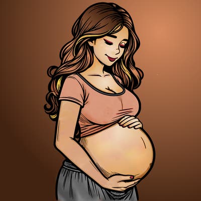 woman heavily pregnant realistic