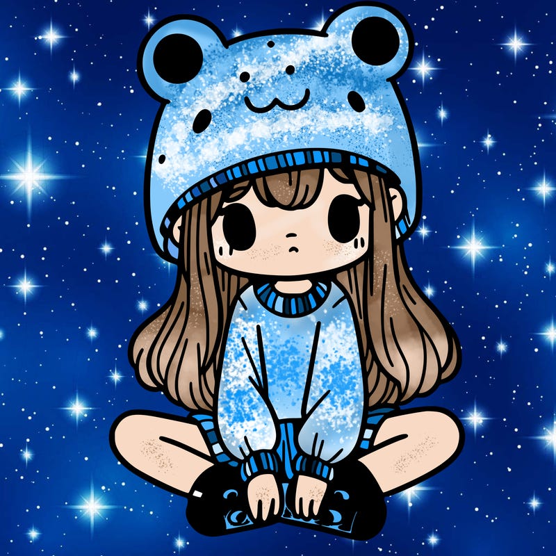 a girl wearing a frog hat and some frog socks