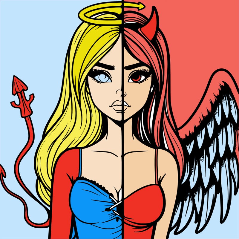 devil vs angel realistic girl