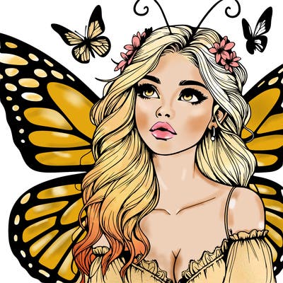 butterfly fairy realistic girl