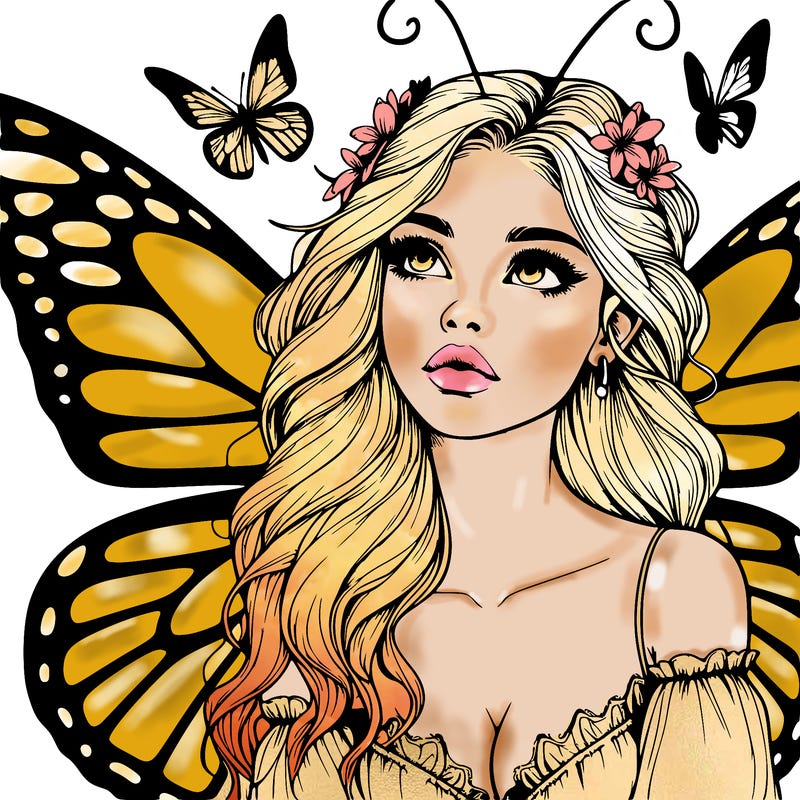 butterfly fairy realistic girl