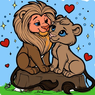 lion and lioness inlove