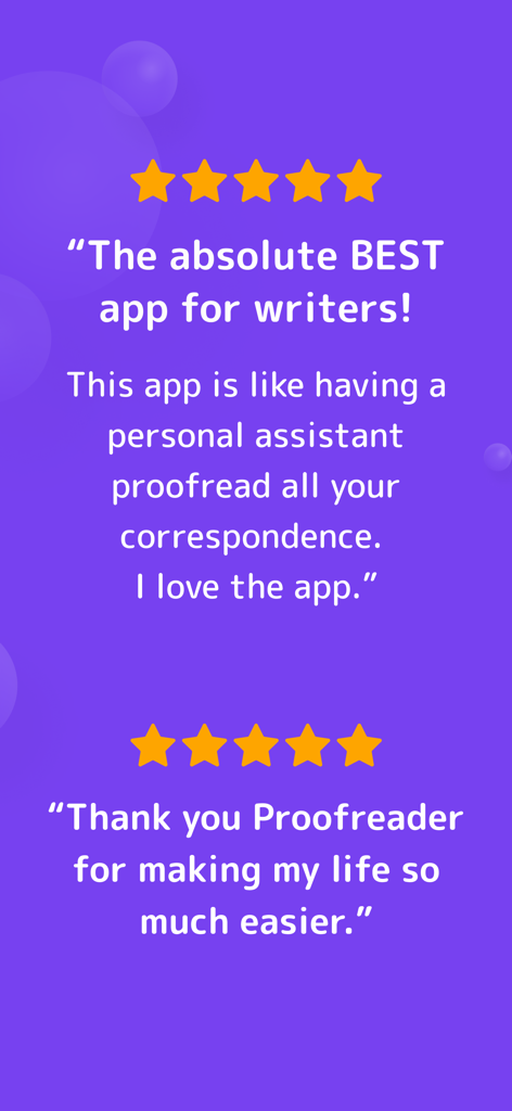 Proofreader: AI Grammar Check - Five star user reviews for the Proofreader AI Grammar Check app