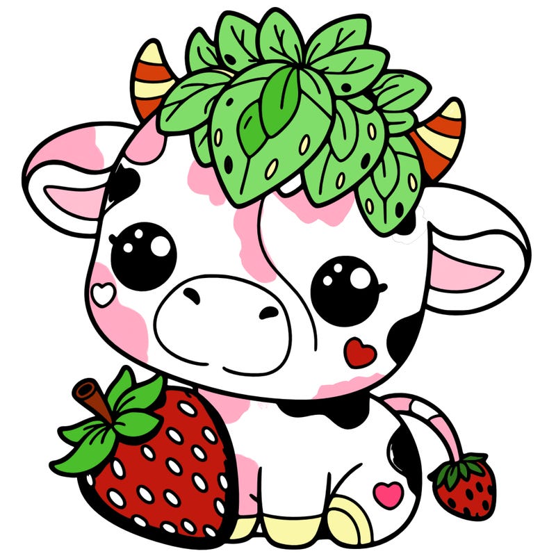 cute strawberry cow