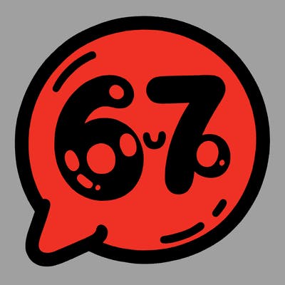 bubble that says 67