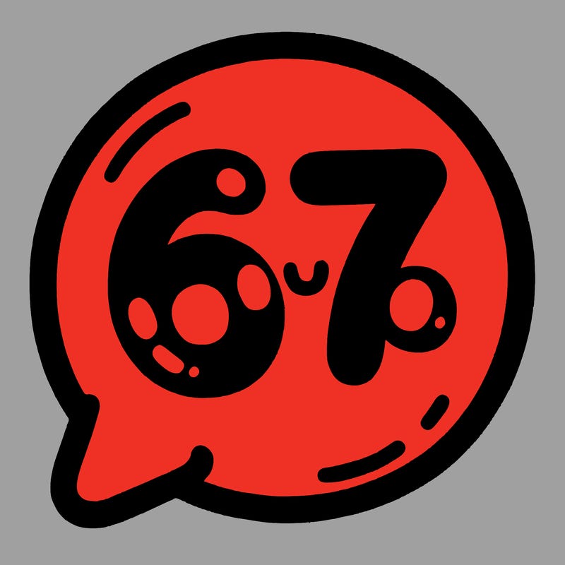 bubble that says 67
