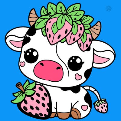 cute strawberry cow