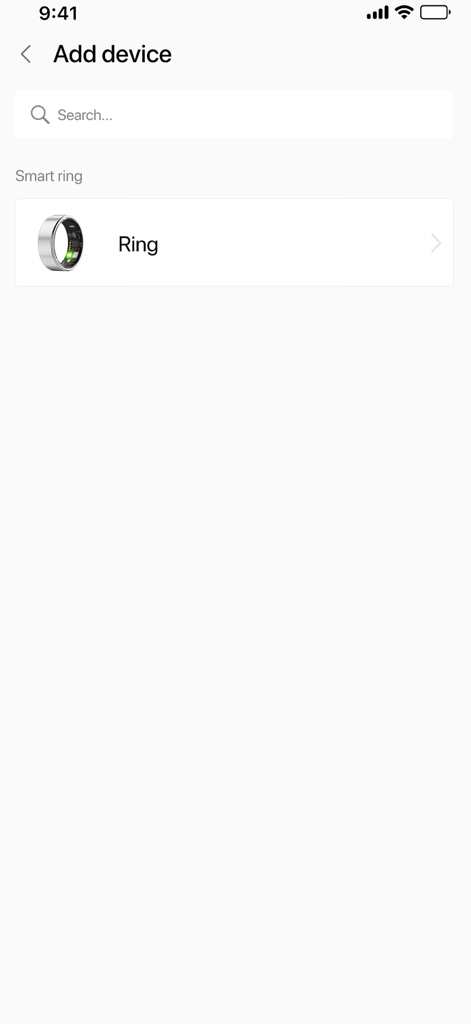 Add device screen in the LenSmart Life app showing a smart ring pairing option