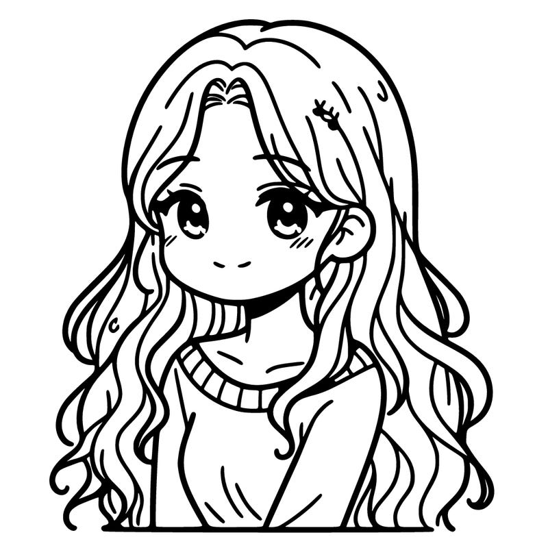 korean girl with long hair