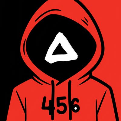 a person with non face waering a hoodie with a 456 symbol