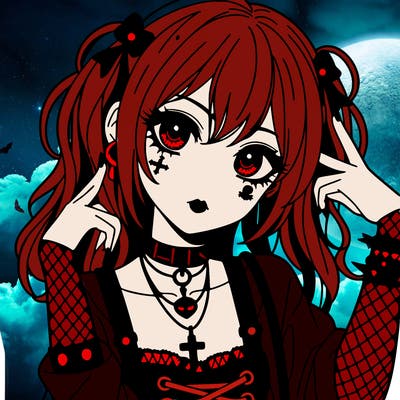 goth anime girl