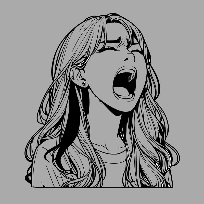 screaming realistic, girl