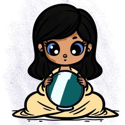 girl with a glowing orb