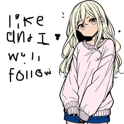 manga teen girl  in a sweater and baggy pants