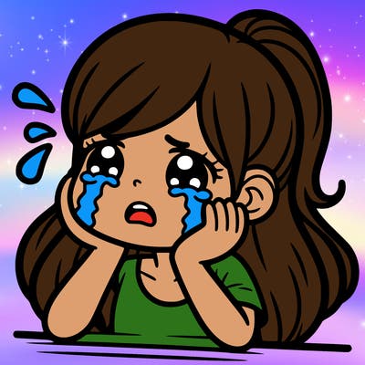 a girl crying