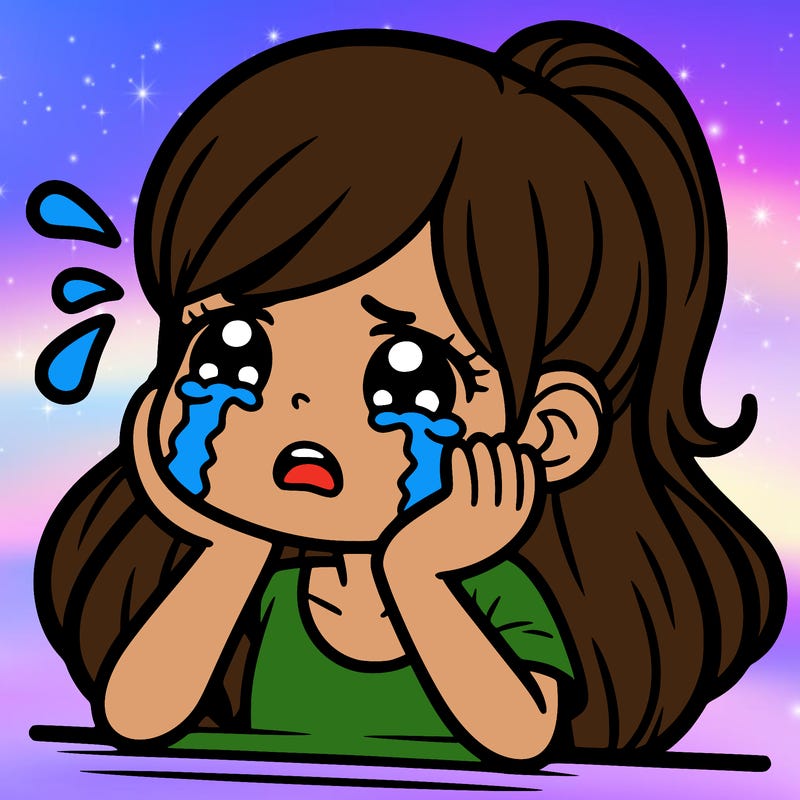 a girl crying