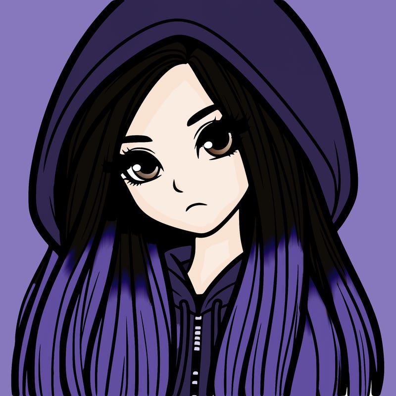 girl with long strait hair in hoody