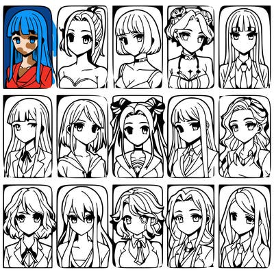 girls that look diffrent anime