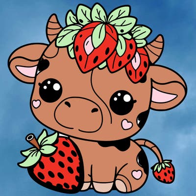 cute strawberry cow