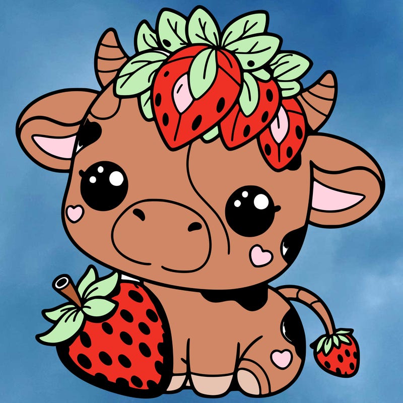 cute strawberry cow