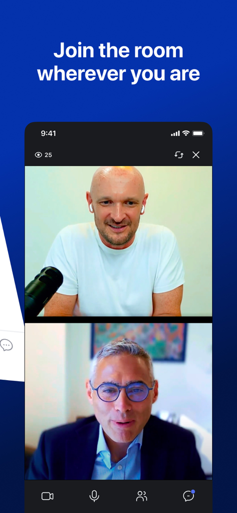 OTTRED - Dos profesionales de medios en una videollamada en la interfaz de la aplicación OTTRED