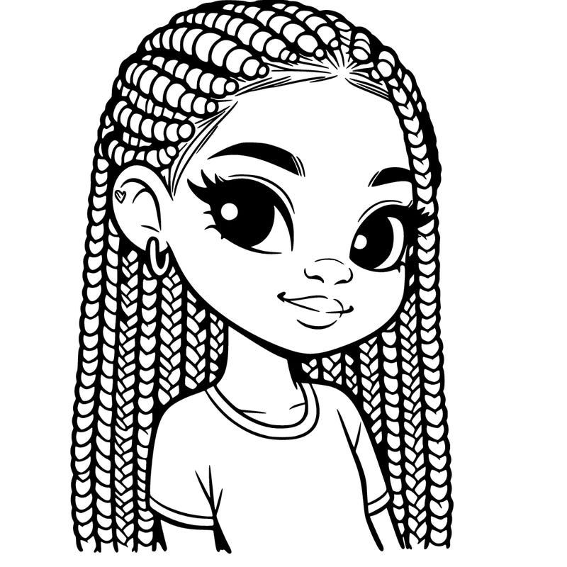 girl with box braids